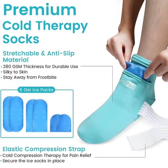 Two Pairs of Suzzipad Chemotherapy Cold Therapy Socks for Foot Pain Relief - Picture 6 of 9